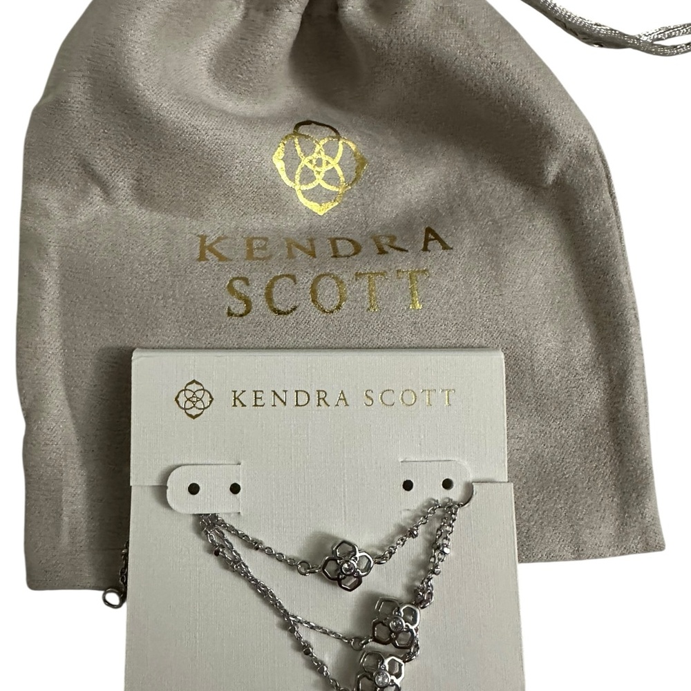 Kendra Scott Rue Multi-Strand Bracelet, Rhodium-Plated NWT & Pouch - Picture 3 of 7